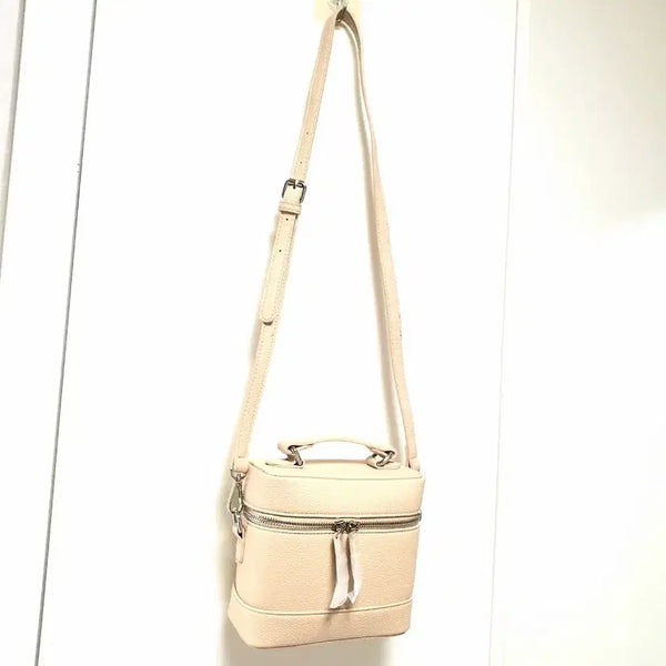 [BUNJANG] Vanity Rectangular Crossbody Bag Light Beige Silver Hardware / (새상품)연베이지 은장 배니티 직사각 크로스백