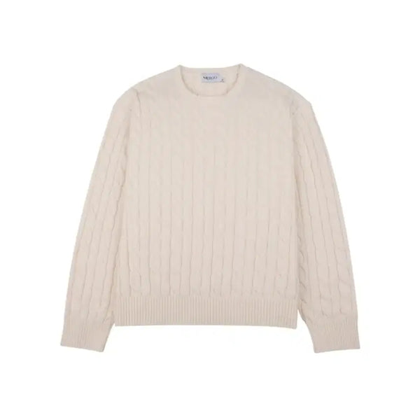 [BUNJANG] Mergo Cotton Round Neck Cable Knit Ivory / [M,새상품]메르고 코튼 라운드 넥 케이블 니트 아이보리