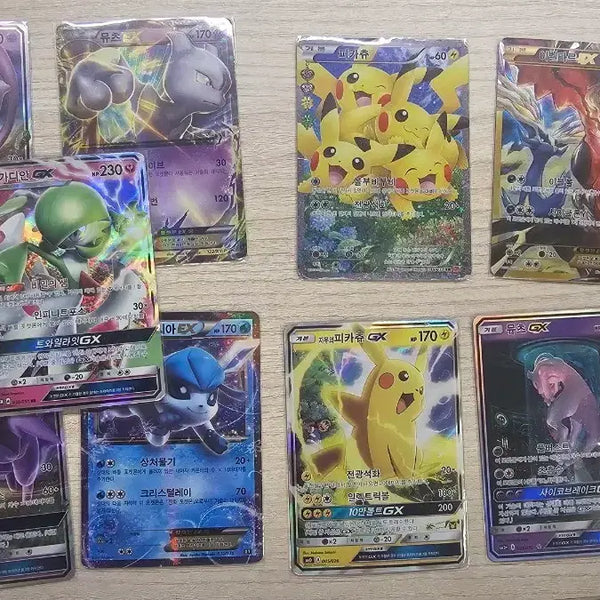 [BUNJANG] Pokemon Card Set - Mewtwo, Ash's Pikachu, Yveltal, and 3 Others / 포켓몬 카드 실험실 뮤츠 지우의 피카츄 이벨타르 외 6장