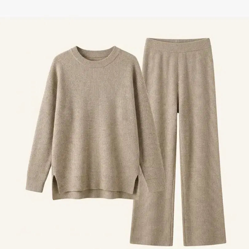 [BUNJANG] Beige Knit Two-Piece Set / 베이지 니트 투피스 세트