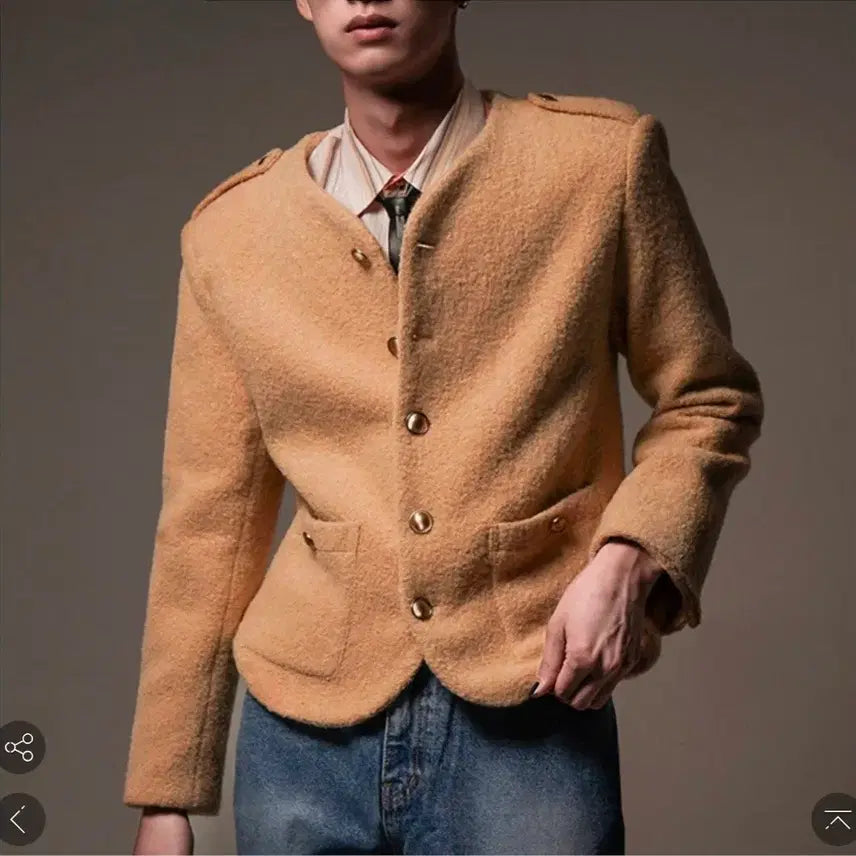 [BUNJANG] Untiche Wool Bouclé Tweed Jacket (Camel) / 언티지 울 부클레 트위드 자켓(카멜)(새상품)