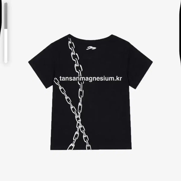 [BUNJANG] Carbon Magnesium Black Chain Short Sleeve T-Shirt / [새상품]탄산마그네슘 블랙체인 반팔티셔츠
