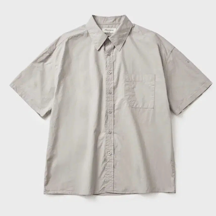 [BUNJANG] Hubs Field Roll-up Short Sleeve Shirt Light Grey / 후브스 필드롤업 반팔 셔츠 라이트그레이