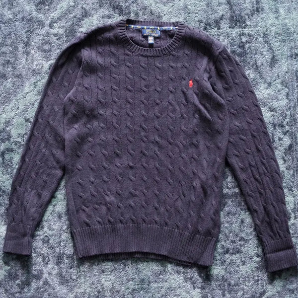 [BUNJANG] Polo Ralph Lauren Navy Cable Knit M / 폴로 랄프로렌 네이비 꽈배기 니트 M