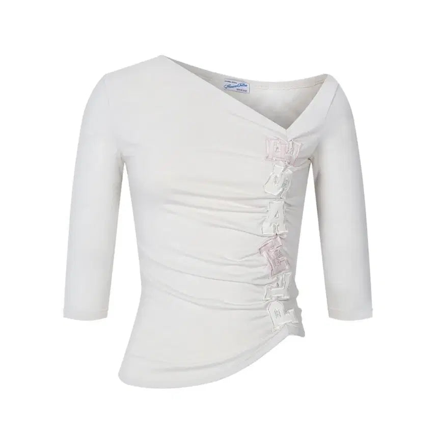 [BUNJANG] Please Follow Me Julie Unbal Patch Top Vanilla / 새상품)플리즈노팔로우 쥴리 언발 패치 탑 Julie Unbal Patch Top