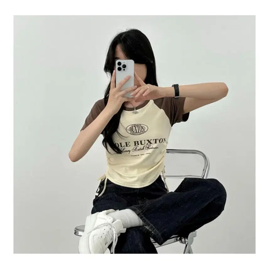 [BUNJANG] Warm Tone Cropped T-Shirt (One Size) / 웜톤 크롭티(프리사이즈)