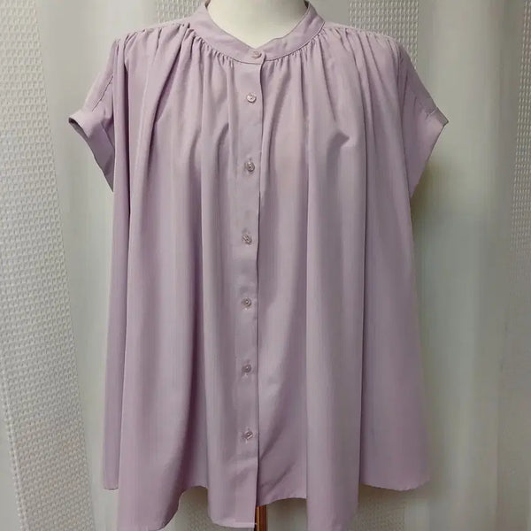 [BUNJANG] Imported Lavender Shirred Blouse / 수입 연보라 셔링 블라우스