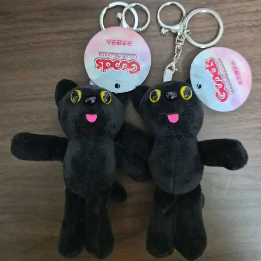 [BUNJANG] Goods&Goods Black Cat Keyring Set (2pcs) / 굿즈앤굿즈 검은 고양이 키링 2개 세트 (새상품)