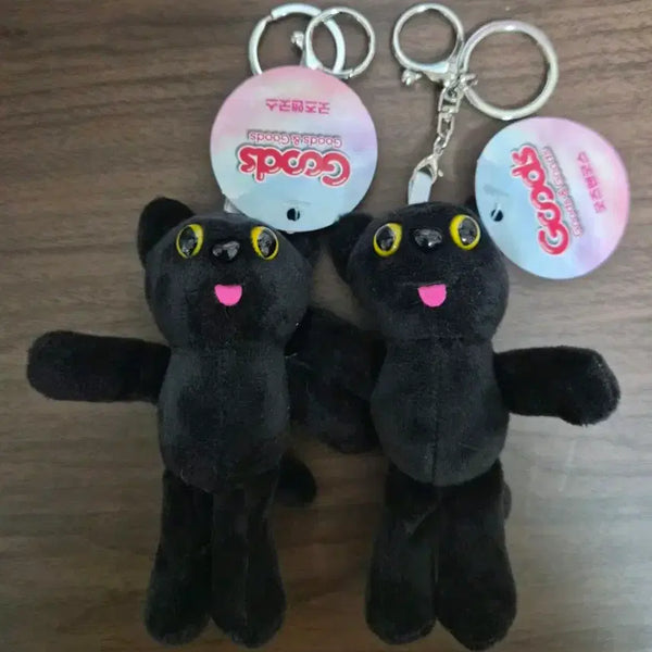 [BUNJANG] Goods&Goods Black Cat Keyring Set (2pcs) / 굿즈앤굿즈 검은 고양이 키링 2개 세트 (새상품)