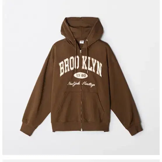 [BUNJANG] SPAO Brooklyn Hooded Zip-up Brown S / 스파오 브루클린 후드집업 브라운 S