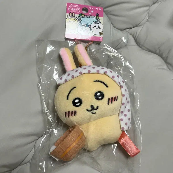 [BUNJANG] Chimmy Chiikawa Usagi Fukuoka Limited Mascot Keychain Plush / 가격고정. 먼작귀 치이카와 우사기 후쿠오카 지역한정 마스코트 키링인형 온천