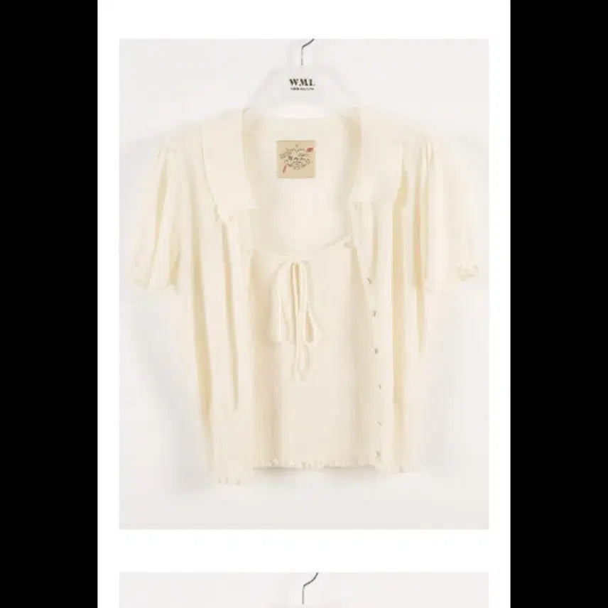 [BUNJANG] With My Love Heart Frill Cardigan Set Sample B-Grade Ivory / (새 것, 택 O) 위드마이러브 withmylove 하트 프릴 가디건 세트 샘플, B급 아이보리