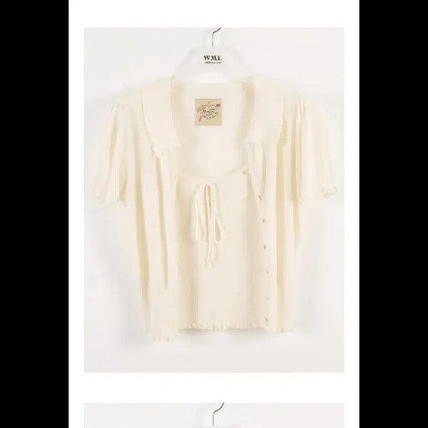 [BUNJANG] With My Love Heart Frill Cardigan Set Sample B-Grade Ivory / (새 것, 택 O) 위드마이러브 withmylove 하트 프릴 가디건 세트 샘플, B급 아이보리