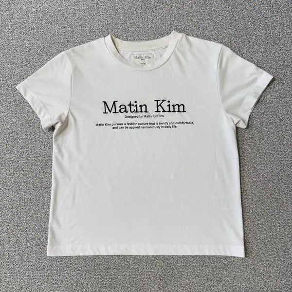 [BUNJANG] Matinkim Short Sleeve Crop T-Shirt / 마뗑킴 반팔 크롭티