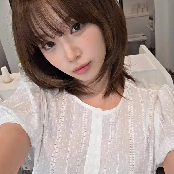 [BUNJANG] Fancy Club Shirring Puff Blouse - White Short Sleeve / 팬시클럽 셔링 퍼프 블라우스 아이돌 손민수 셔츠 화이트 반팔 미스치프
