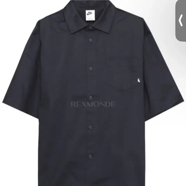 [BUNJANG] Nike Men's Club Button Down Short Sleeve Woven Top (DX0898-010) - Large / 남성 나이키 클럽 버튼 다운 숏슬리브 우븐 탑 (DX0898-010) (M NK CLUB BTN DWN WVN SS TOP) L 라지 100~105