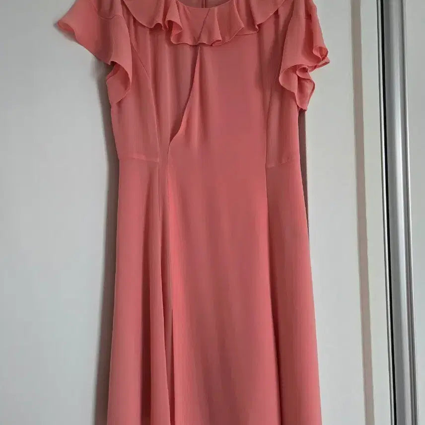 [BUNJANG] SI Pink Frill Midi Dress Size 55 / SI 원피스 55