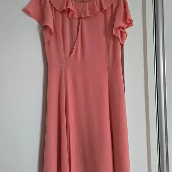 [BUNJANG] SI Pink Frill Midi Dress Size 55 / SI 원피스 55