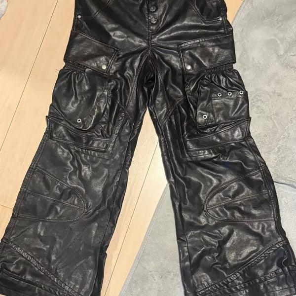[BUNJANG] Personsoul Leather Cargo Pants / Personsoul Leather pants