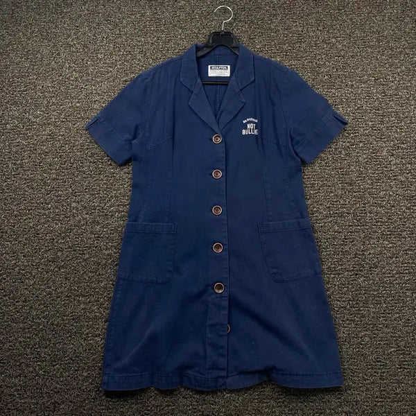 [BUNJANG] Sculptor Navy Button Dress / 스컬프터 네이비 버튼 원피스