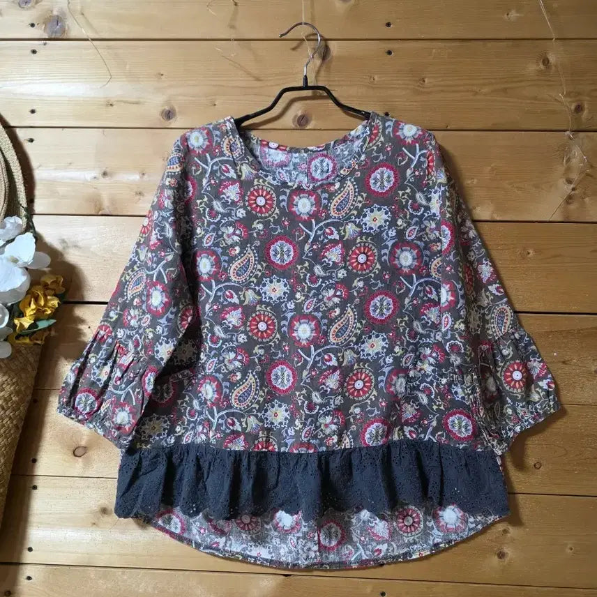 [BUNJANG] Lace Trimmed Shirt / 앞밑단 레이스셔츠