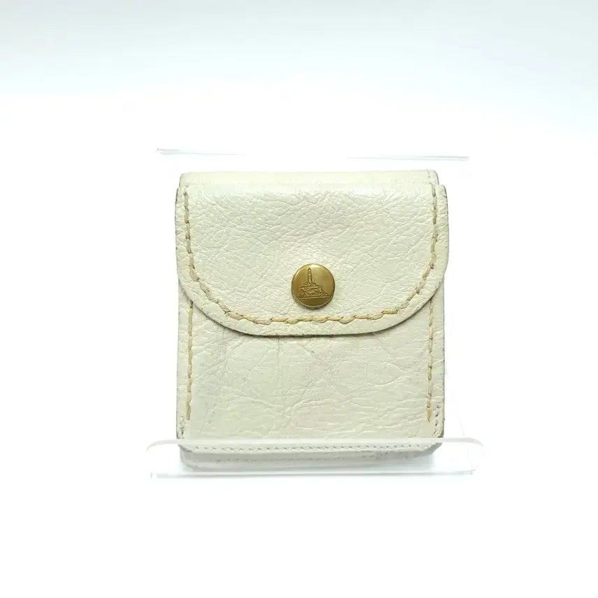[BUNJANG] FEU D'UN PHARF Washed Leather Stitch Bifold Wallet CREAM / FEU D'UN PHARF 퓨든파프 가죽 워싱 스티치 반지갑 B809