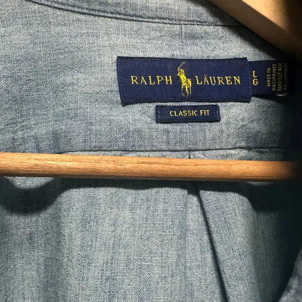 [BUNJANG] Ralph Lauren Classic Fit Chambray Shirt L / 랄프로렌 클래식 핏 샴브레이 셔츠 L