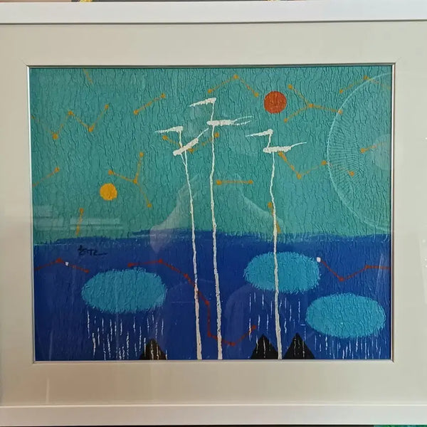 [BUNJANG] Kim Yoo-jun 'Time and Memory' Western Painting Framed Artwork / 서양화 액자 김유준 화가의 '시간과 기억'
