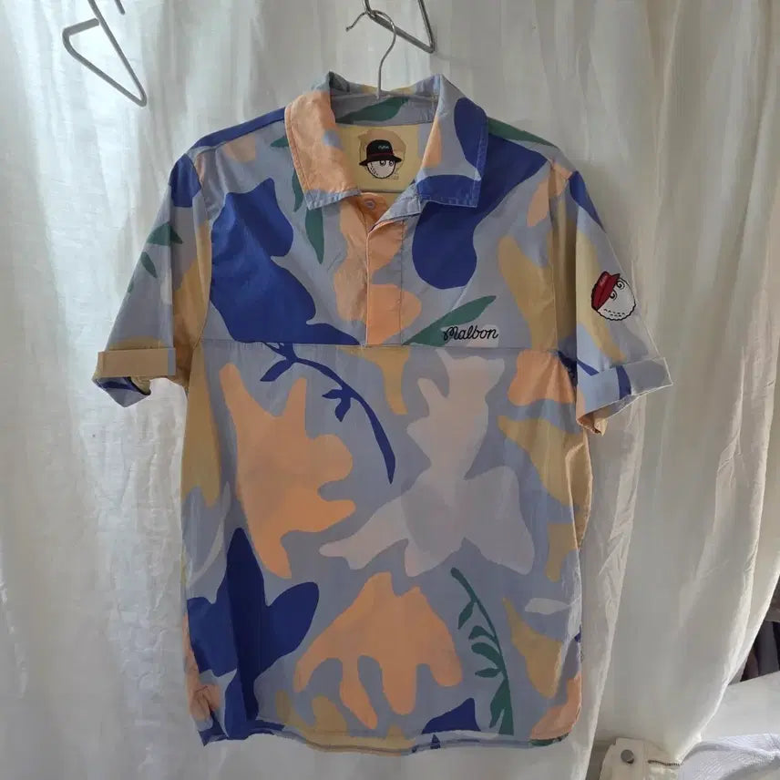 [BUNJANG] Malbon Golf Camouflage Pattern Shirt / 말본 골프 셔츠 카모플라쥬 패턴 L 추천 M
