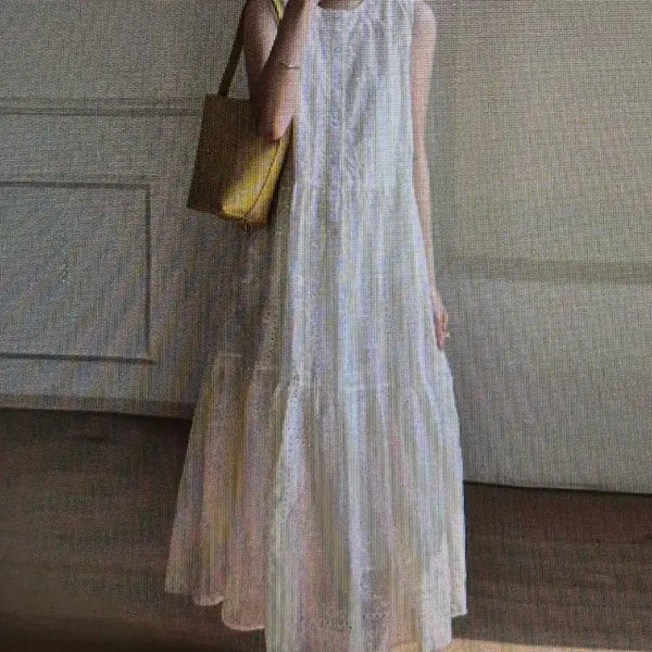 [BUNJANG] Sleeveless Maxi Dress Ivory / (해외배송)민소매 롱 원피스 아이보리