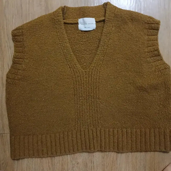 [BUNJANG] Blonde Dreams Wool Knit Vest - Brown / 블론드 드림스 울니트 조끼/프리사이즈