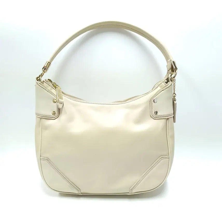 [BUNJANG] Cole Haan Retro Cream Leather Studded Hobo Shoulder Bag / COLE HAAN 콜한 레트로 크림 가죽 스터드 호보백 숄더백 B827