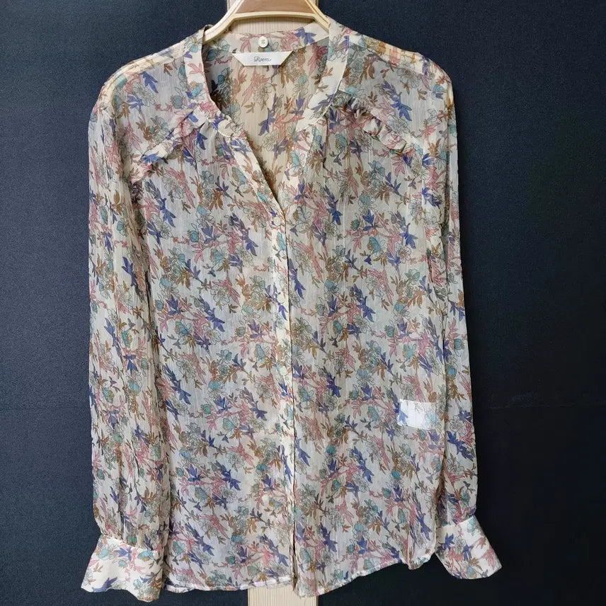 [BUNJANG] Roem See-through Chiffon Blouse Size 55 / 진짜만원 로엠 시스루쉬폰 55 블라우스