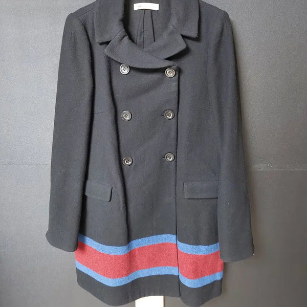 [BUNJANG] JILLSTUART Wool Coat Black Color Block / 진짜만원 질스튜어트 55 울코트 블랙