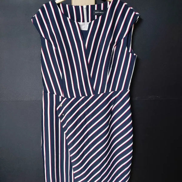 [BUNJANG] BestiBelli Striped Midi Dress Navy / 진짜만원 베스티벨리 줄무늬 미디원피스 66 네이비
