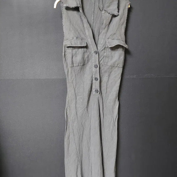 [BUNJANG] Zara Linen Sleeveless Maxi Dress Khaki / 진짜만원 자라 린넨 민소매 롱원피스 44 카키