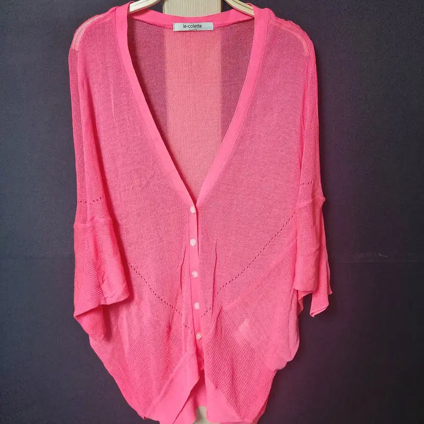 [BUNJANG] Le Corto Batwing Sleeve Summer Cardigan Pink / 진짜만원 55~88 린 르코르테 가오리핏 여름가디건 핑크