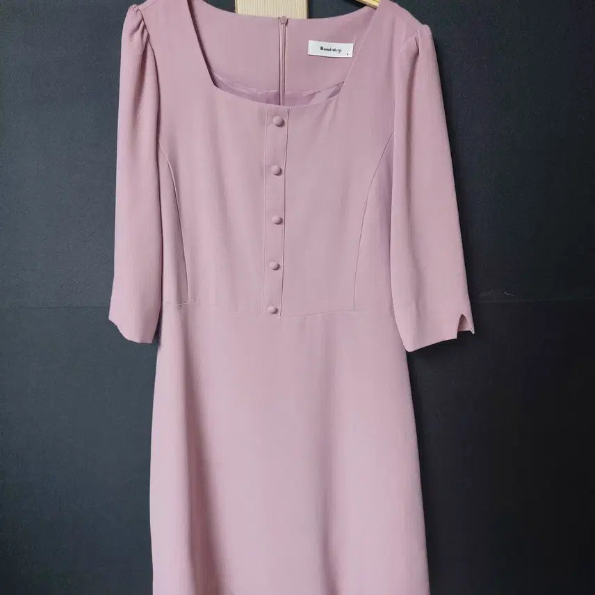 [BUNJANG] Romistory Square Neck Midi Dress Pink / 로미스토리 스퀘어넥 미디원피스 M 핑크