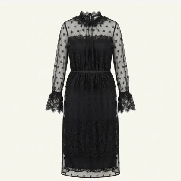 [BUNJANG] Objet Sheer Lace Long Dress / 오브제 시스루 레이스 롱원피스 한섬오브제