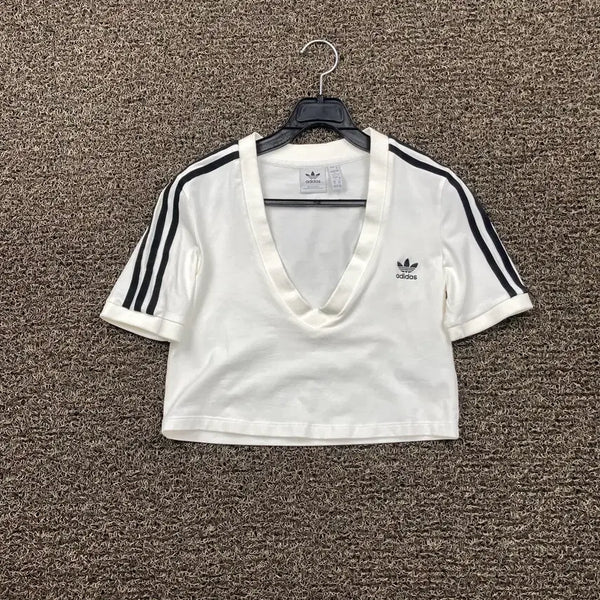 [BUNJANG] Adidas V-Neck Short Sleeve T-Shirt / 아디다스 브이넥 반팔 티셔츠