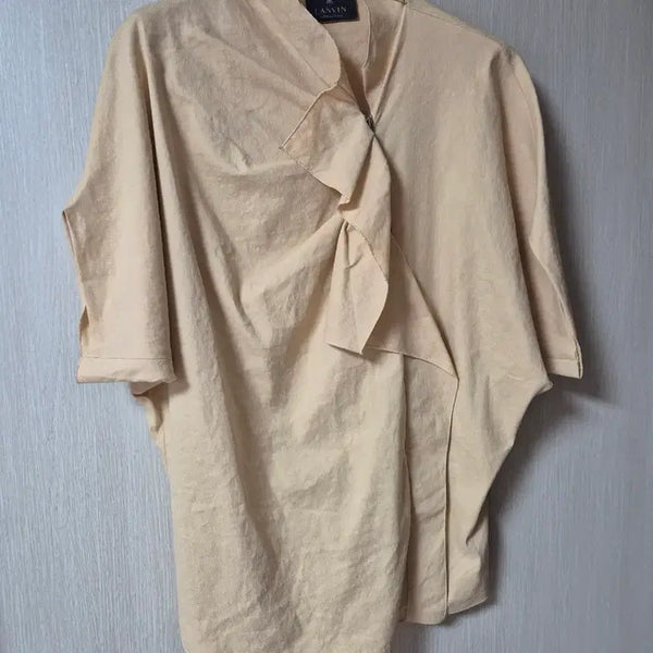 [BUNJANG] Lanvin Collection Linen Frill Zipper Blouse / 랑방 컬렉션 프릴 블라우스 린넨 지퍼블라우스 가오리핏 55