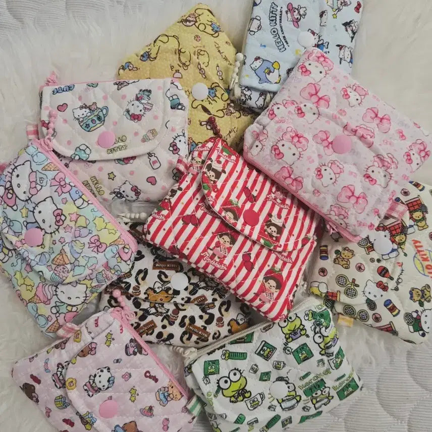 [BUNJANG] Sanrio Characters Two-Way Wallet (Hello Kitty, Pompompurin, Hangyodon, Monchhichi) / 캐릭터 몬치치 헬로키티 폼폼푸린 산리오 한교동 투웨이지갑