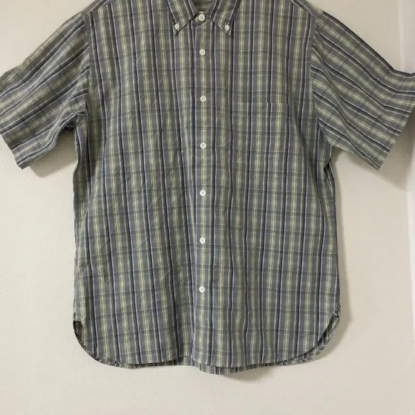 [BUNJANG] Margaret Howell Cotton 100% Check Summer Short-Sleeve Shirt / 남자면셔츠)마가렛호웰 면100체크 여름반팔셔츠