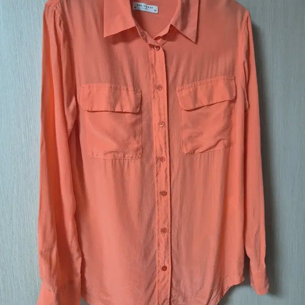 [BUNJANG] Equipment Silk Shirt Blouse XS Coral Orange / (정품) 이큅먼트 실크 셔츠 블라우스 xs