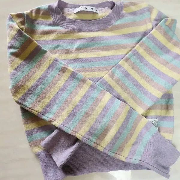 [BUNJANG] Love Is True Striped Knit Sweater / 러브이즈트루 단가라 니트