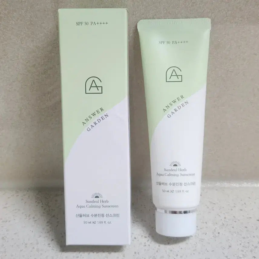 [BUNJANG] Answer Garden SandalHerb Aqua Calming Sunscreen SPF 50 PA++++ (50ml) / 미개봉/ 앤써가든 산들허브 아쿠아 카밍 선스크린