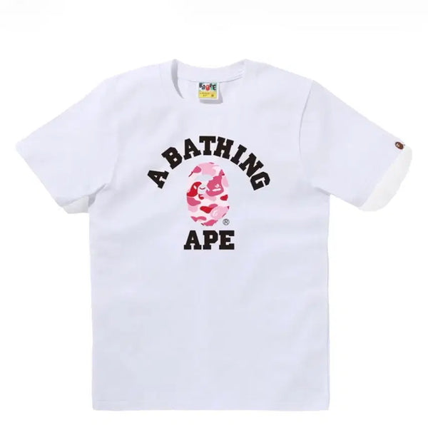 [BUNJANG] BAPE ABC Camo Logo T-Shirt White Pink / 베이프 ABC 카모 티셔츠 화이트 핑크