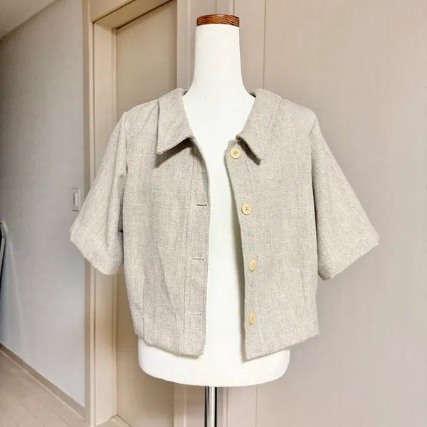 [BUNJANG] Common Unique Beige Crop Jacket / Common unique 베이지 크랍 자켙