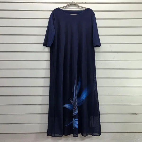 [BUNJANG] Navy 3/4 Sleeve Long Dress (Size 66) / 네이비 칠부소매  부인복 롱원피스 66/보물찾기천사