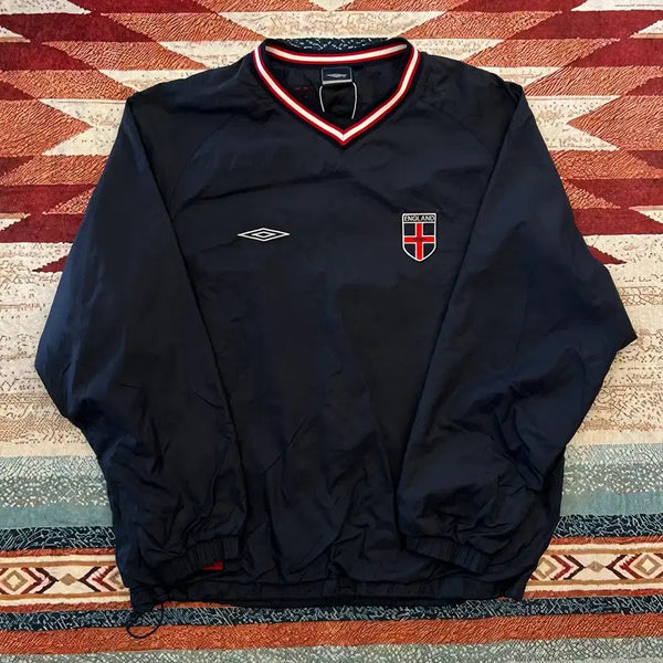 [BUNJANG] Umbro England V-Neck Windbreaker Warm-up Pullover Navy XL / 엄브로 잉글랜드 브이넥 바람막이 웜업 풀오버 [네이비] XL/105